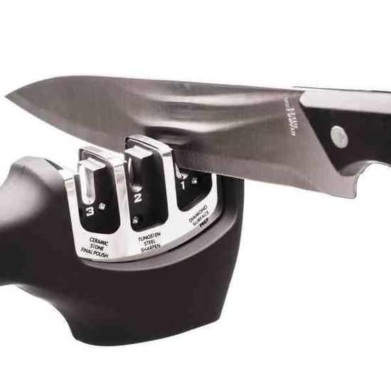 Aiguiseur, [3] Slots Couteau de Cuisine Sharpener, dentelée aiguiseur Kit  Professionnel, Pull Manuel grâce à aiguisage Couteau[969] - Cdiscount Maison