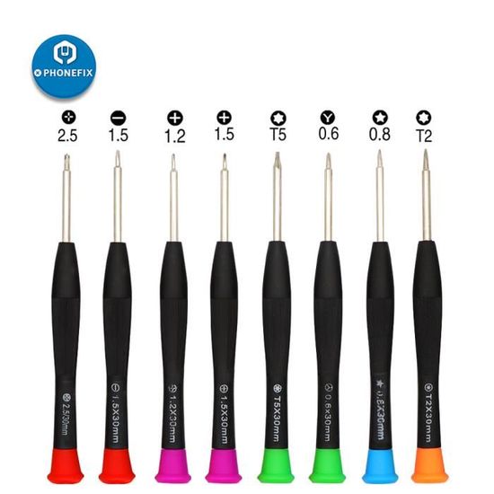 Jeu De Tournevis Magnétique Pour IPhone 11 à 15 - Tête Convexe 2,5 Mm, Neuf Sous Blister