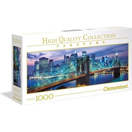 Puzzle Panorama 1000 pièces - CLEMENTONI - New York Brooklyn Bridge - Architecture et monument - Adulte