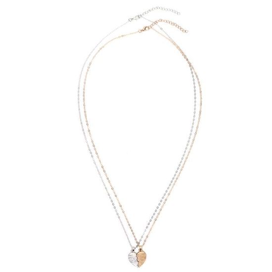 Colliers Pendentifs Cœur Magnétique Couple - Set 2 Pièces Alliage, Cadeau Romantique Hommes Femmes