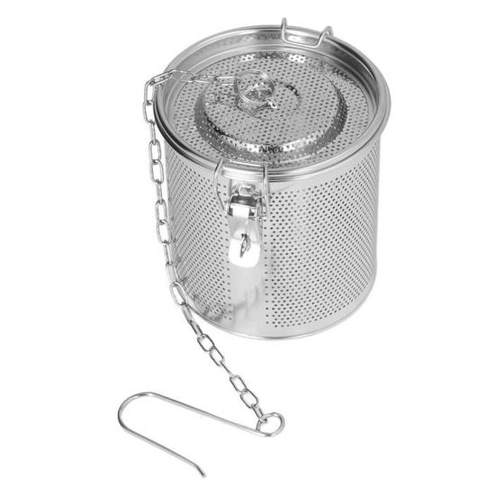 Panier Filtre à épices Inox - Passoire Fine Réutilisable - Pour Bouillon, Soupe, Marinade, Thé - 10x10x11 Cm