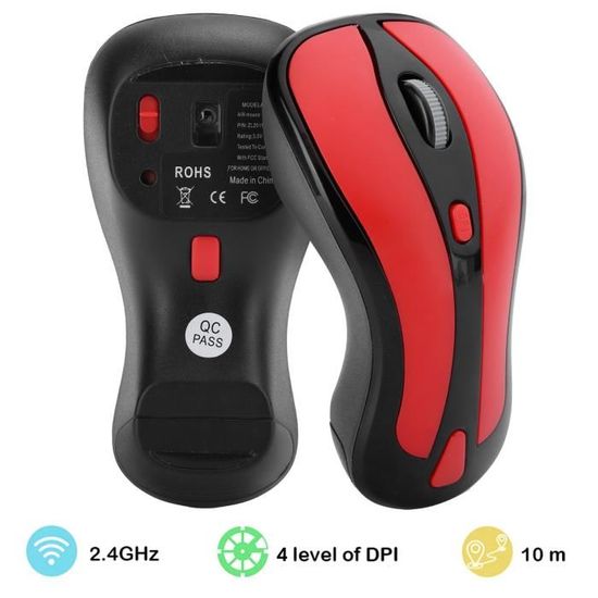 Souris De Jeu Sans Fil Jeu Optique 2000DPI De 2,4 GHz 6D USB Pour Ordinateur Portable Gris