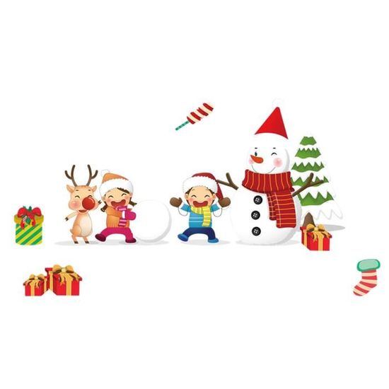 Lot De 8 Feuilles D'autocollants De Noël Réutilisables Pour Fenêtre