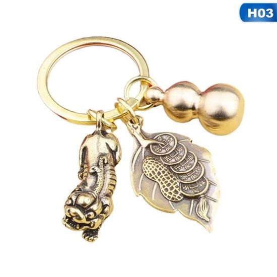 1 Pièce/2 Pièces Porte-clés Gourde Feng Shui Chinoise, Set De