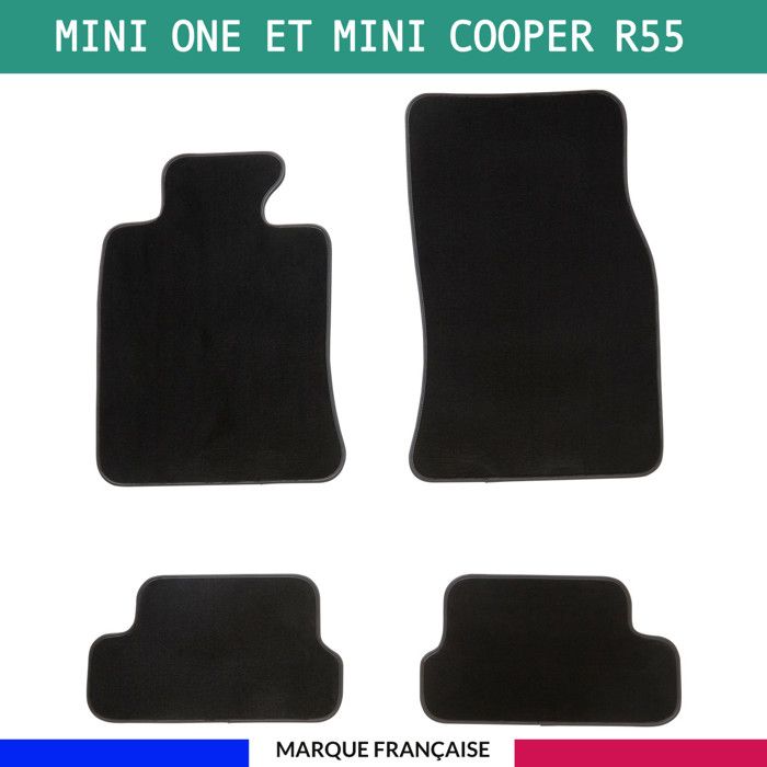 Tapis de voiture - Sur Mesure pour MINI ONE et MINI COOPER R56 (2006 à 2013) - 3 pièces - Tapis de sol antidérapant pour automobile