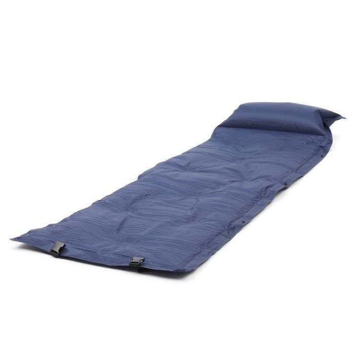 Coussin Matelas Auto-gonflable Camping Couchage Extérieur Avec sac de rangement 1800*600*25mm BLEU WYK71848