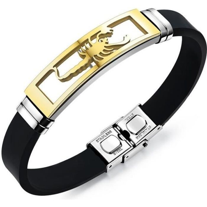 Bracelet Homme Bracelet Femme acier inoxydable silicone 20cm