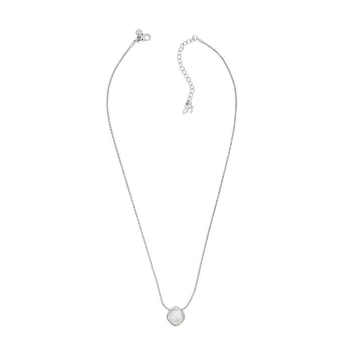 Collier ADORE by SWAROVSKI Cushion Stone, métal rhodié blanc