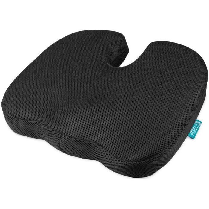 Beautissu Coussin orthopédique Mousse à mémoire de forme BeauErgo FS Coussin assise ergonomique bureau voiture 45x35x7cm