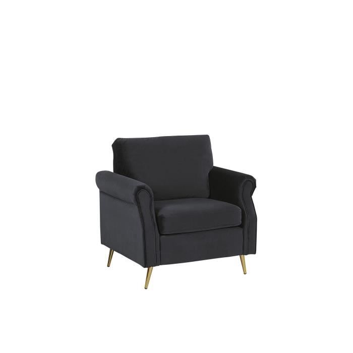 Fauteuil en velours noir VIETAS