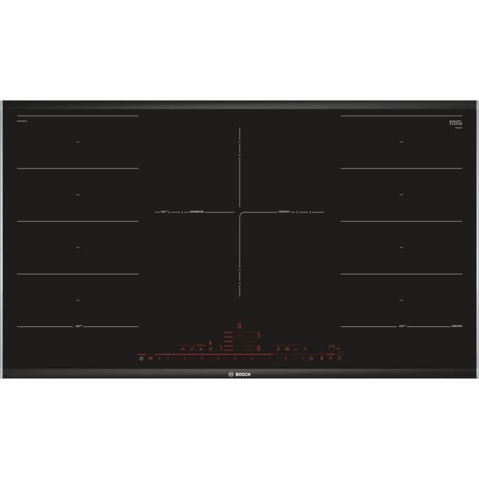 Bosch Serie 8 PXV975DV1E, Intégré, Plaque avec zone à induction, Verre-céramique, Noir, 3300 W, 400 x 230 mm