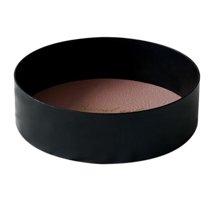 Plateau de Service Boisson Set de Sous-verres Plateau de Thé Rond - Noir Petit cercle