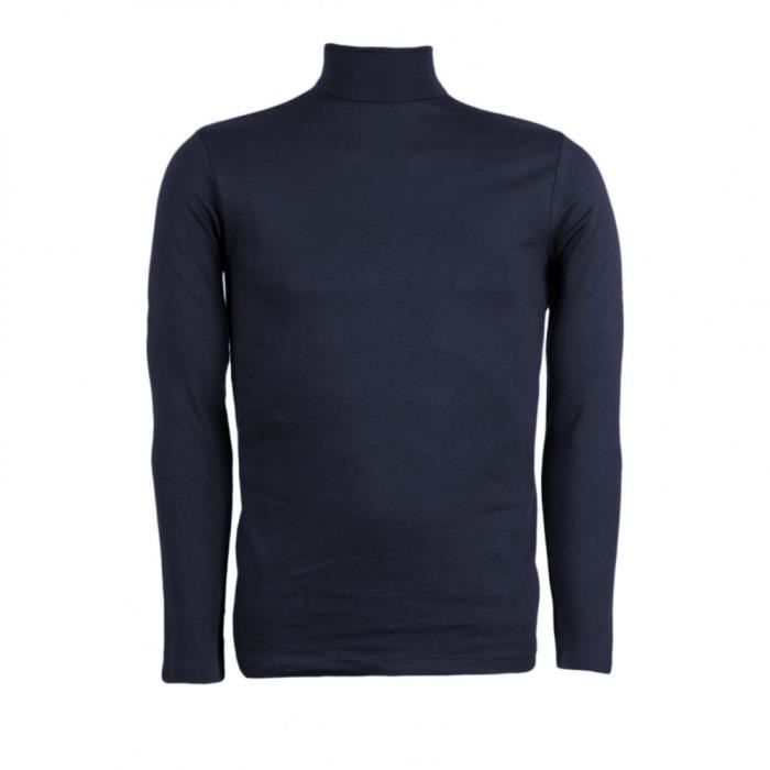 VKA29 Sous-Pull Pour Homme Mod. Col Roulé Slim Fit En Polaire (BLEU M/L)