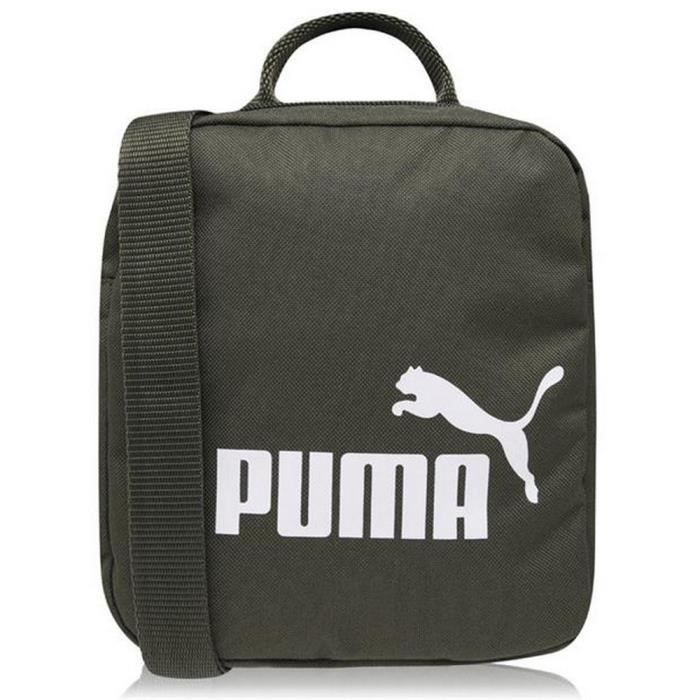 Nouvelle Sacoche Puma Kaki Logo Blanc CAT