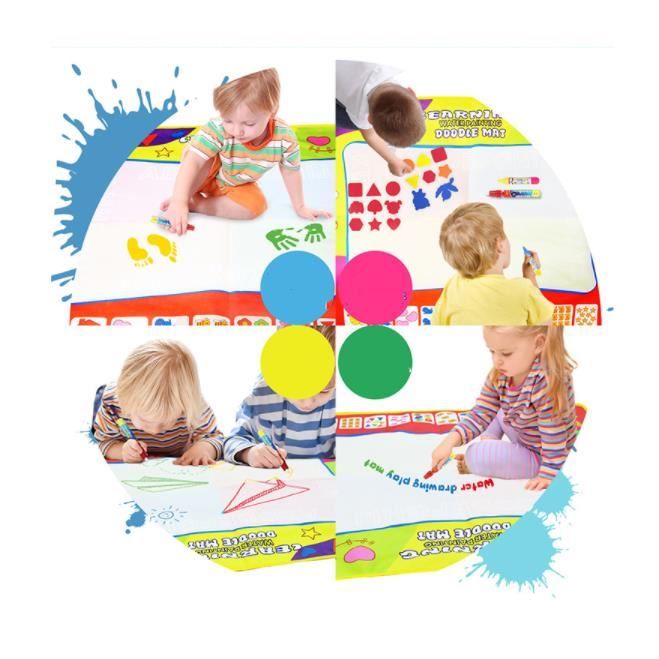RMEGA couverture d'écriture en toile d'eau quatre couleurs peinture à l'eau claire tapis de graffiti jouet de peinture pour bébé pou