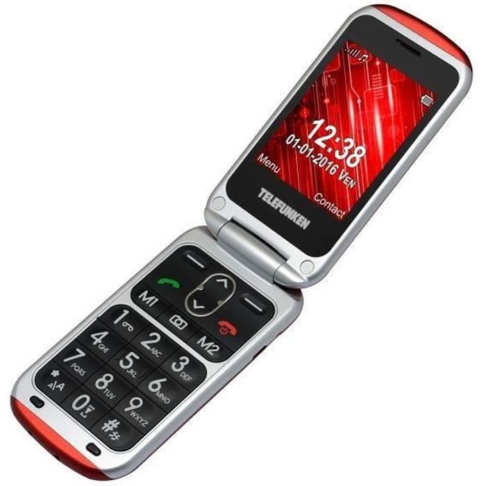 Telefunken TM240 COSI Rouge Téléphone portable pour senior