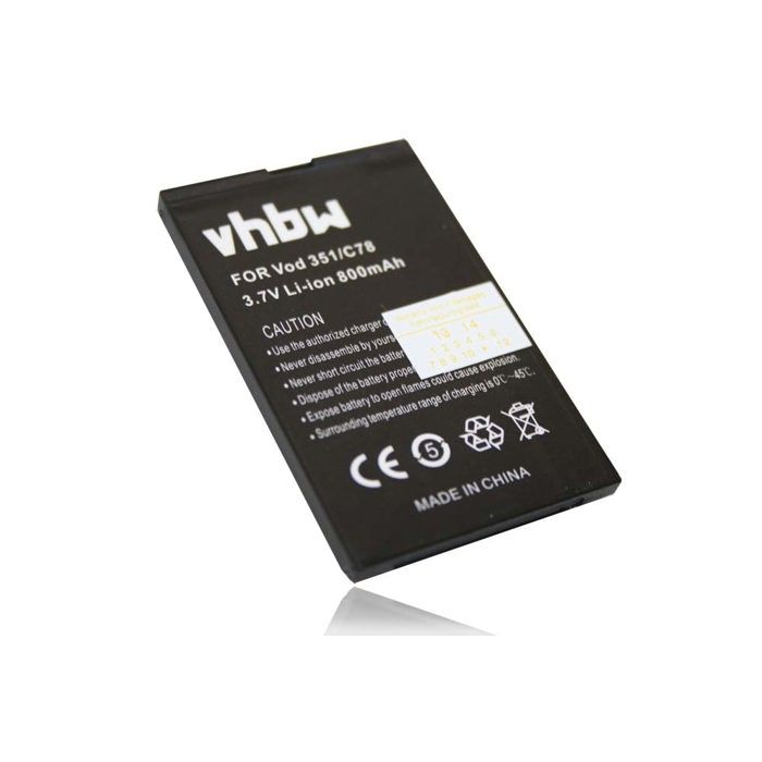 vhbw Batterie compatible avec ZTE Agent, C70, C78, C88, E520, Essenze, F160 smartphone (800mAh, 3,7V, Li-ion)