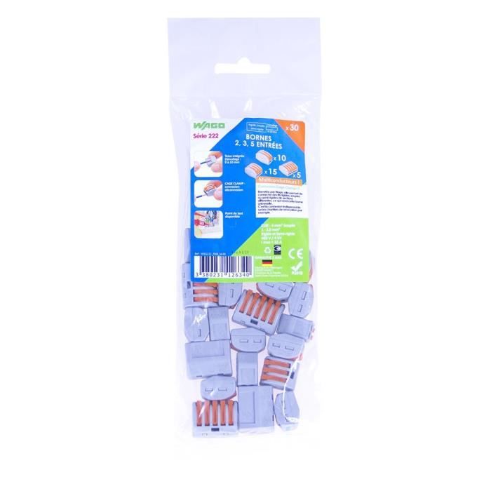 WAGO Sachet de 100 bornes 2 entrées Série 2273
