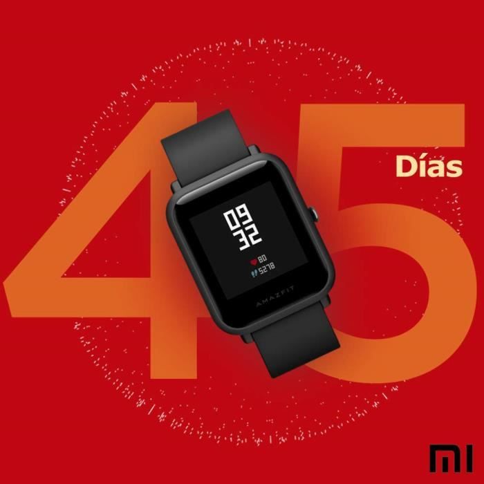 Amazfit Bip Lite Xiaomi Montre conectee Résistant à l'eau 30 mètres Moniteur de fréquence Cardiaque Modes Sportifs