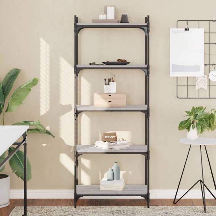 vidaXL Bibliothèque à 5 niveaux sonoma gris 60x30x154 cm 837660
