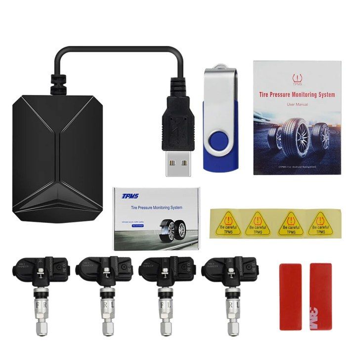 TPMS SystèMe De Surveillance De La Pression Des Pneus Solaire Sans Fil Chargement Usb Dalarme 2 Capteur Externe De Pression Des Pneus Universel Pour Les Voitures Vans 91960775