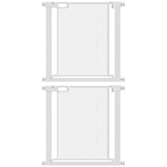 Meilleurs prix pour Barrière de sécurité pour animaux - PawHut - Acier - 82x2x76cm - Blanc