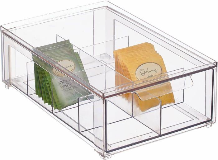 Étagère De Cuisine Empilable IDesign Linus - Range Vaisselle Et Provisions, Transparente Et Autoportante