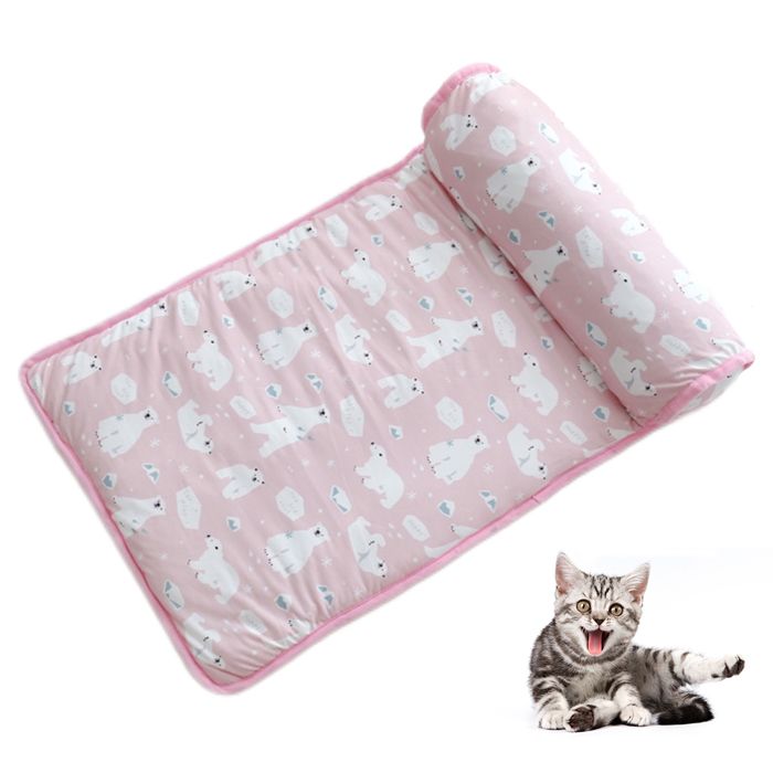 Comparer les prix de Tapis de refroidissement pour animaux de compagnie Pink White Bear Tapis de refroidissement pour animaux de compagnie Lit d'été