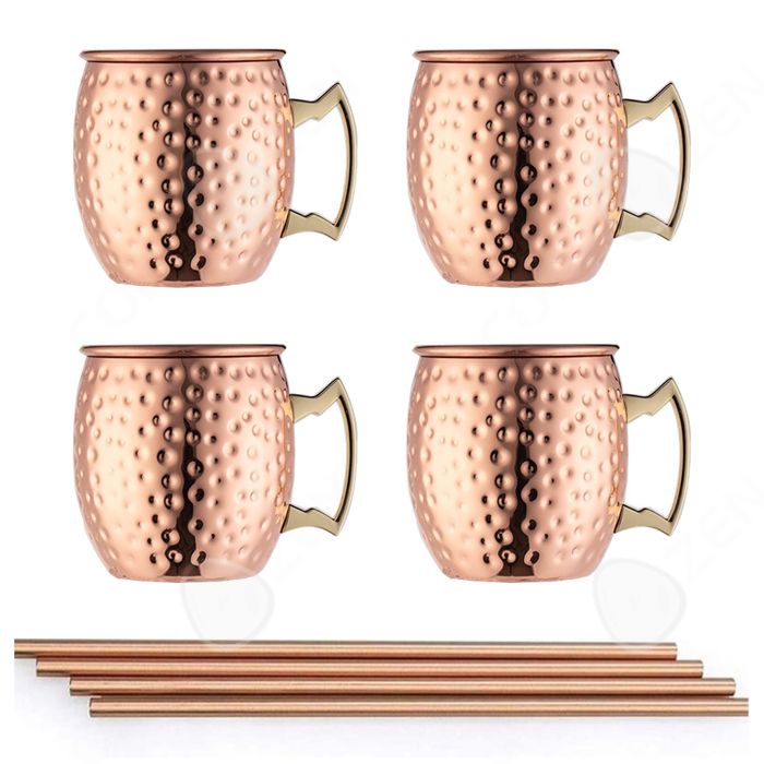 Hoolerry Lot De 24 Tasses Moscow Mule En Acier Inoxydable Noir