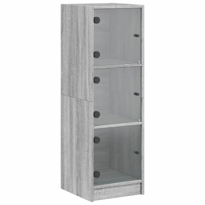 Enfilade/Bahut/Vitrine - Rustique - Buffet avec portes en verre sonoma gris 35 x 37 x 109 cm @161441