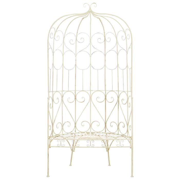 (383714)Banc de jardin 2 places - Moderne 95 cm Fer Blanc antique - L95 x P54 x H200 cm