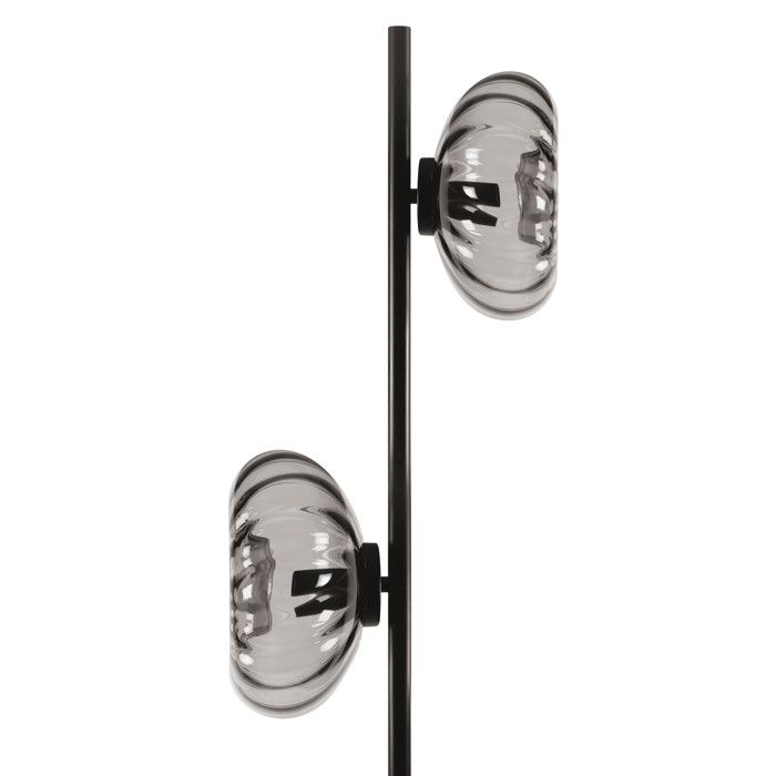 OSRAM Lampadaire en verre fumé DECOR verre fumé en métal noir version 2x E14 look moderne OSRAM Lampadaire en verre fumé DECOR verre fumé en métal noir version 2x E14 look moderne