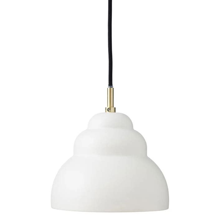 Lampe à suspendre - SUPERLIVING - Bubble - Métal blanc - Câble noir - 60W max - 14 5 cm hauteur