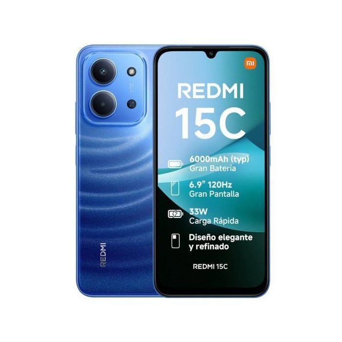 Xiaomi Redmi 15C 4GB 128GB 6.9 120Hz Batería 6000mAh Carga Rápida 33W Azul Xiaomi Redmi 15C 4GB 128GB 6.9 120Hz Batería 6000mAh Carga Rápida 33W Azul