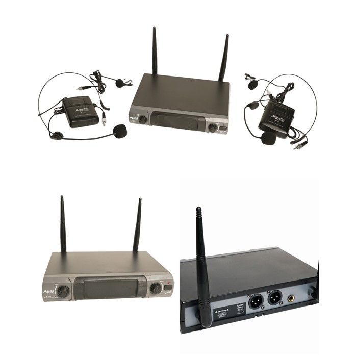 Microphone sans fil - AUDIO CLUB - 2 Micros UHF - 2 canaux - 2 ...