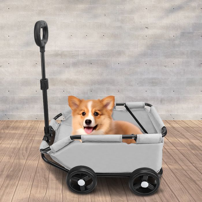 Meilleurs prix pour SUPFINE Mini Poussette Pliable pour Petits Animaux de Compagnie - Chariot de Transport - 51×35×31cm - Poussette pour Chien - Gris