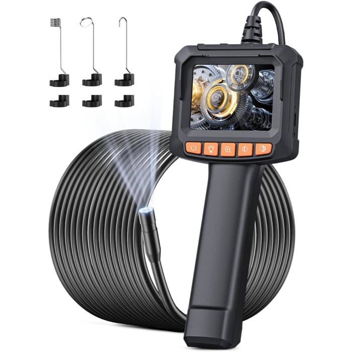 Caméra Endoscopique 10M 1920P HD USB - IP67 Étanche, 8 LED Réglables, Sonde 7.9mm Semi-Rigide Pour IPhone Android (sans WiFi)