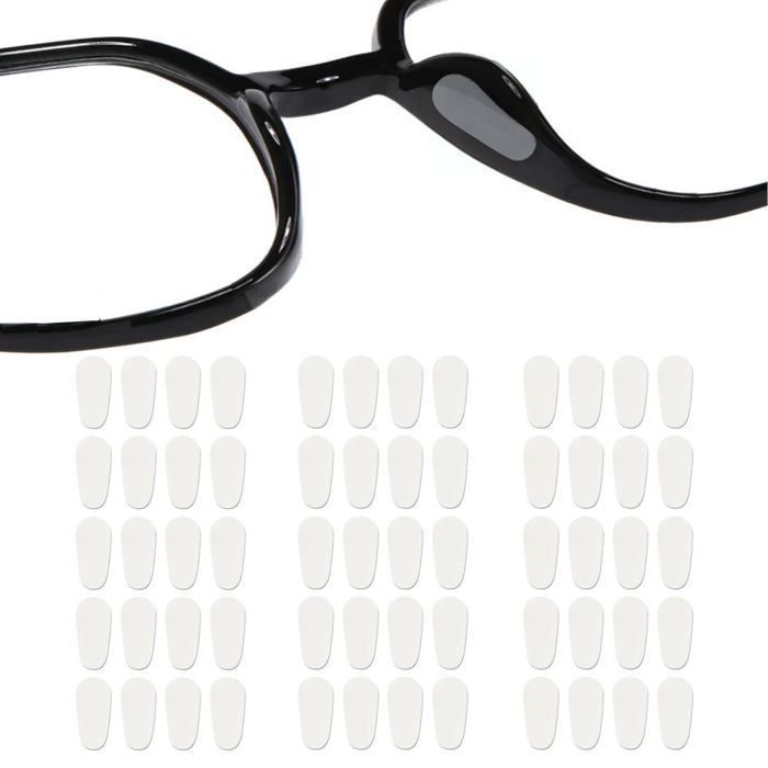 Coussinets nez lunettes - 30 paires 1mm transparent adhésifs - Convient pour lunettes soleil Étiquette