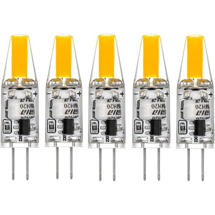 Ampoules LED G4 220 V 3 W blanche chaude 2700 K 160 lumens matériau silicone remplacer les ampoules halogènes de 30 W paquet de