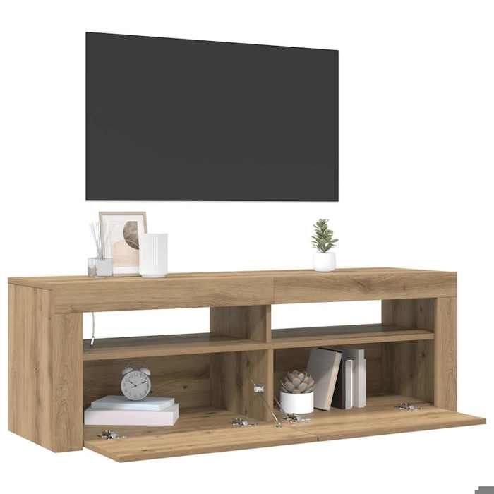 NEUF Armoire TV - Brun - Meuble TV - TABLE TV - avec lumières LED - chêne artisanal bois dingénierie TT5080