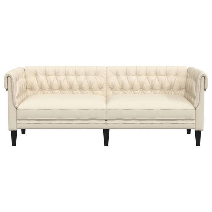 Canapé Chesterfield 3 places - SOLOMOON - Lin - 2015x745x745 cm - 178 cm largeur du siège - 59 cm profondeur du siège