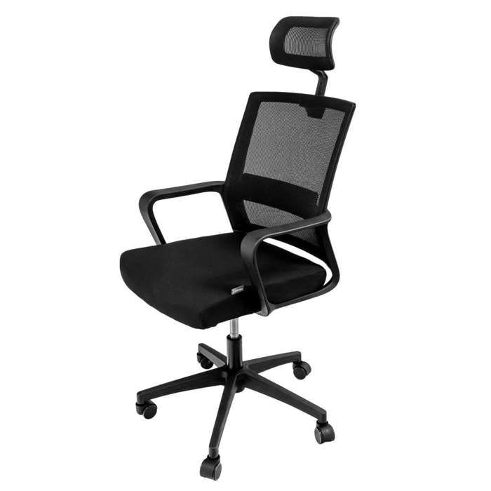 Fauteuil de bureau pivotant - FURVERO - Ergonomique - Dossier en micro-maille - Siège rembourré - Appui-tête réglable