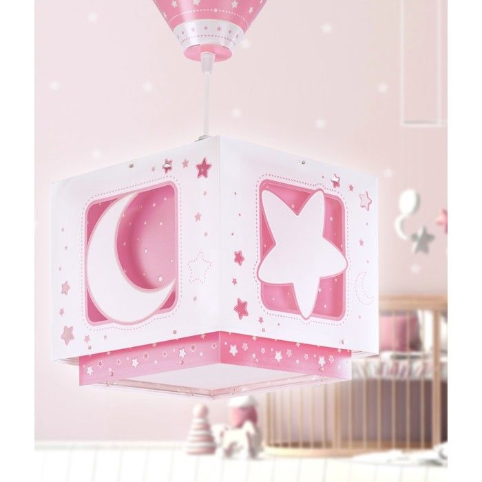 Dalber Lustre et lampe suspension enfant Moonlight lune et étoiles rose enfants