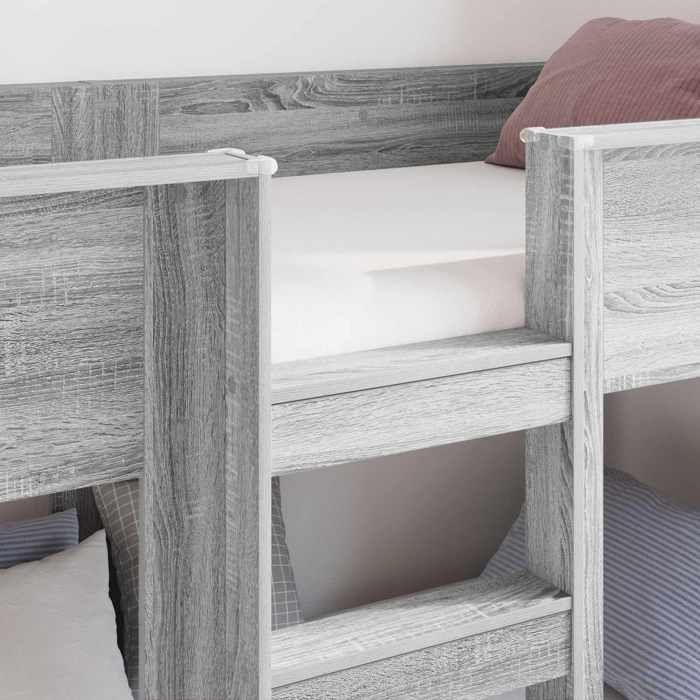 BEAU Cadre/Lit superposé enfants - SARAZYJ - Design loft - Meuble de chambre - pour Enfants Gris Sonoma 90 x 190cm - 6150