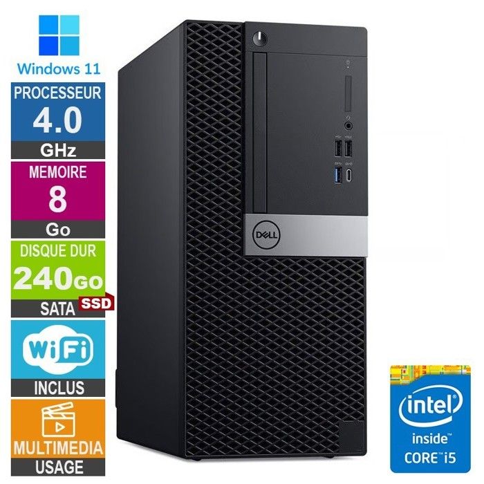 7060 MT i5 8400 4GHz 8Go240Go SSD Wifi W11 Très bon état - vue 2