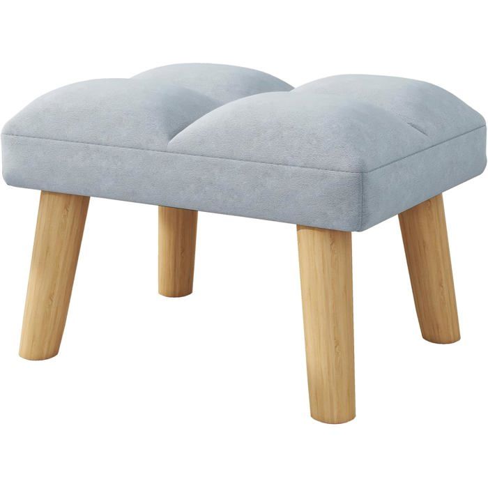 Ottoman Pouf Petit Tabouret Bas Avec Pieds En Bois Canapé Rembourré Moderne Repose-Pieds Tabouret De Canapé En Velours Tabou[CA131]