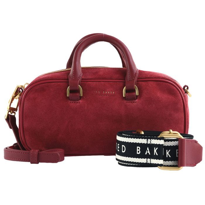 Ted Baker Sac à main rouge foncé en cuir pour femme - Shayia Elongated Suede Boxy Top Handle Bag Dk - Red 352721 Ted Baker Sac à main rouge foncé en cuir pour femme - Shayia Elongated Suede Boxy Top Handle Bag Dk - Red 352721