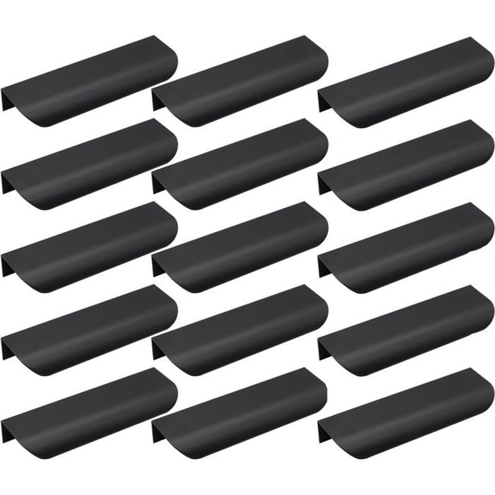 15 pcs Poignée d’Armoire Invisible Poignées Meuble Tiroir Poignées de porte Dissimulées Poignée Encastrée Affleurante Po