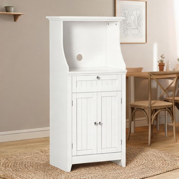 23.6 x 15.8 x 48.2 in Servers and Sideboards and combining 5 cm Meuble armoire micro-ondes MDF blanc avec tiroir et and 60x40x122