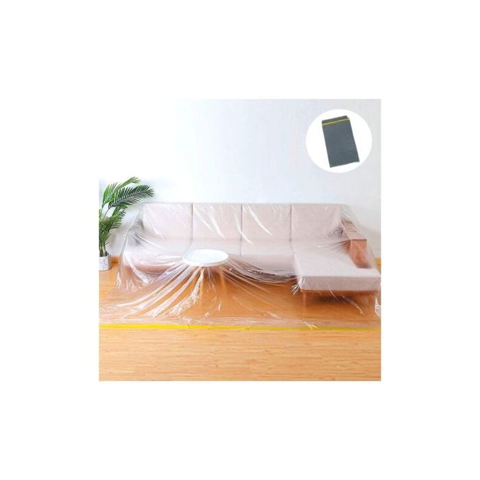 Housse Canapé Plastique - KeJi® - Protection Déménagement - 2.75x3.65m - Transparent Étanche Anti-Poussière